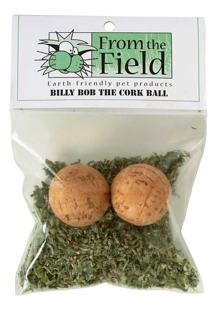 From The Field Billy Bob The Cork Ball Catnip Toy - Natural Cork Balls with Organic Catnip - Image 1